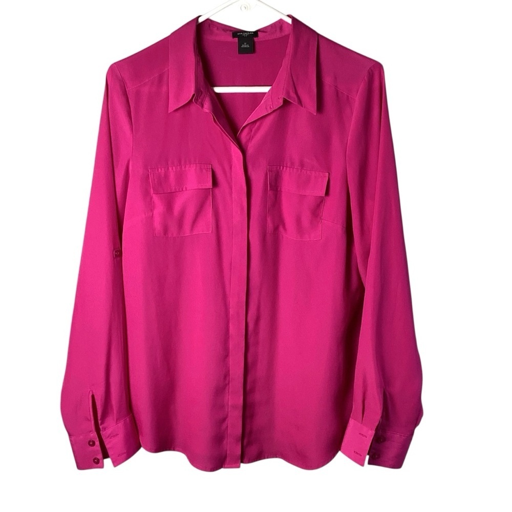 Ann Taylor Pink Button-Front Shirt